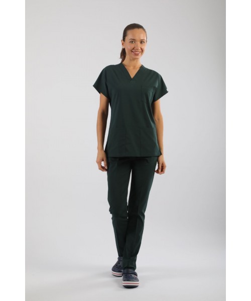 ASFLEX Likralı Scrubs Avcı Yeşili