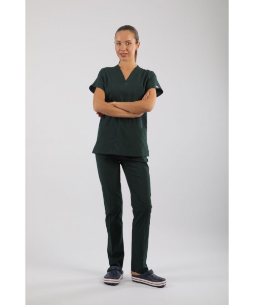 ASFLEX Likralı Scrubs Avcı Yeşili