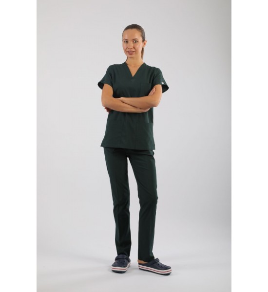 ASFLEX Likralı Scrubs Avcı Yeşili