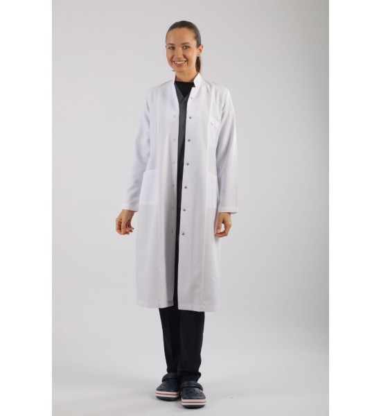 Bayan Doktor Önlüğü - Hakim Yaka Tesettür Boy