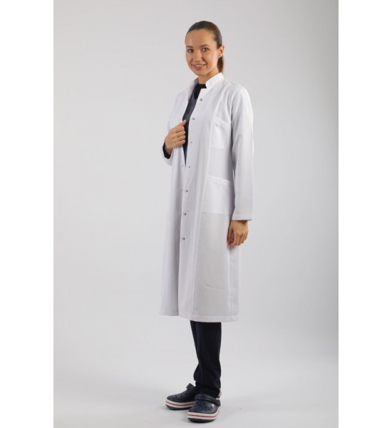 Bayan Doktor Önlüğü - Hakim Yaka Tesettür Boy