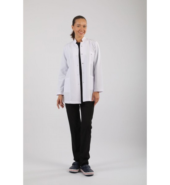 Bayan Doktor Önlüğü - Hakim Yaka Kısaboy