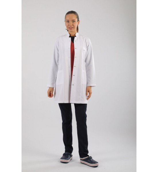 Bayan Doktor Önlüğü - Hakim Yaka Orta Boy