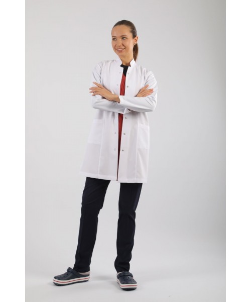 Bayan Doktor Önlüğü - Hakim Yaka Orta Boy