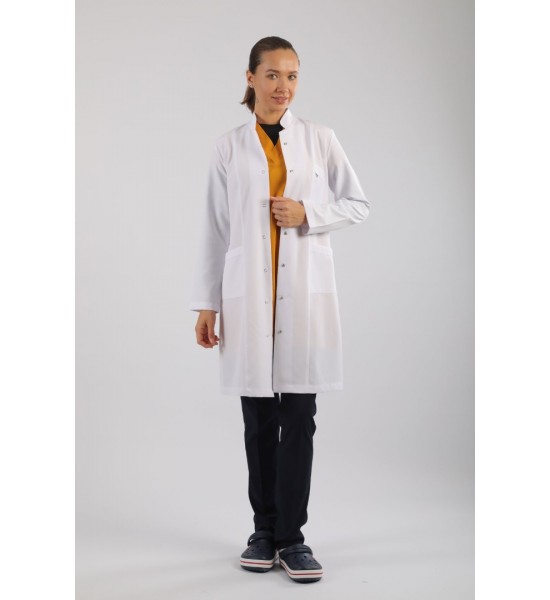 Bayan Doktor Önlüğü - Hakim Yaka Uzun Boy