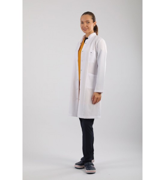 Bayan Doktor Önlüğü - Hakim Yaka Uzun Boy