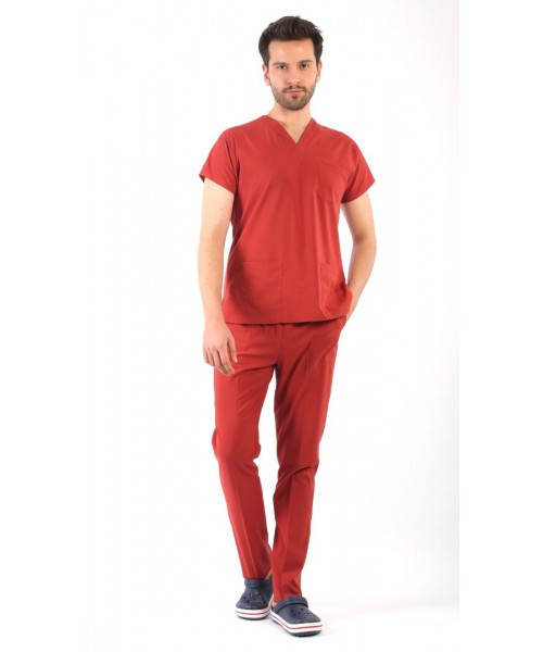 ASFLEX Erkek Likralı Takım - Kiremit Rengi