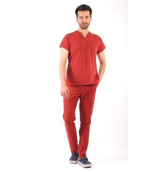 ASFLEX Erkek Likralı Takım - Kiremit Rengi