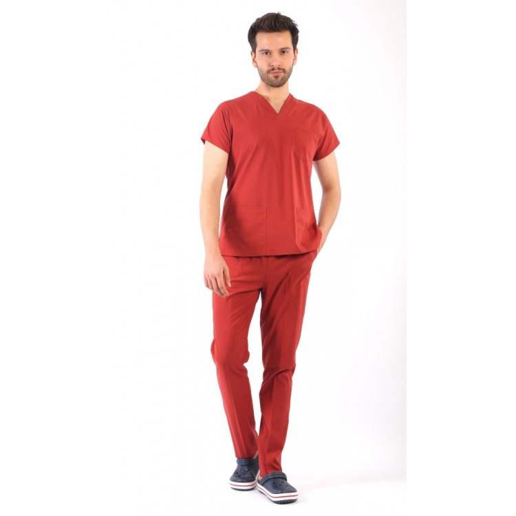 ASFLEX Erkek Likralı Takım - Kiremit Rengi