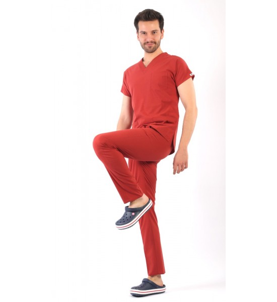 ASFLEX Erkek Likralı Takım - Kiremit Rengi