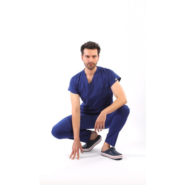 ASFLEX Erkek Likralı Takım - Saks Mavisi