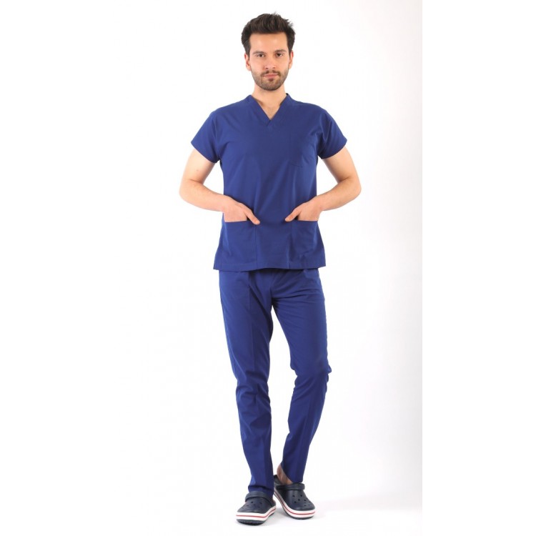 ASFLEX Erkek Likralı Takım - Saks Mavisi