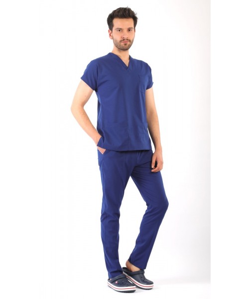 ASFLEX Erkek Likralı Takım - Saks Mavisi