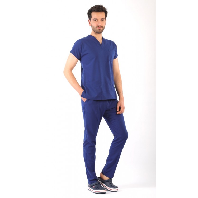 ASFLEX Erkek Likralı Takım - Saks Mavisi