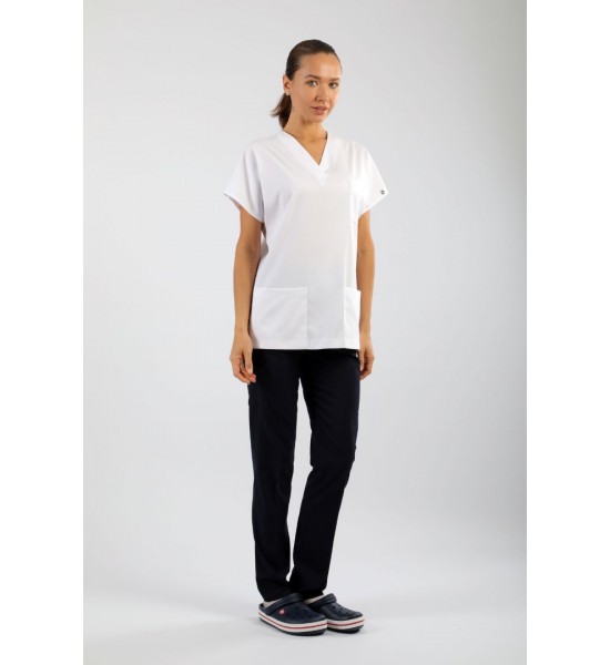 Likralı Tek Üst - BEYAZ