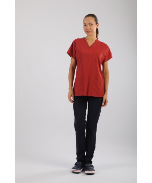 Likralı Tek Üst - KİREMİT RENK