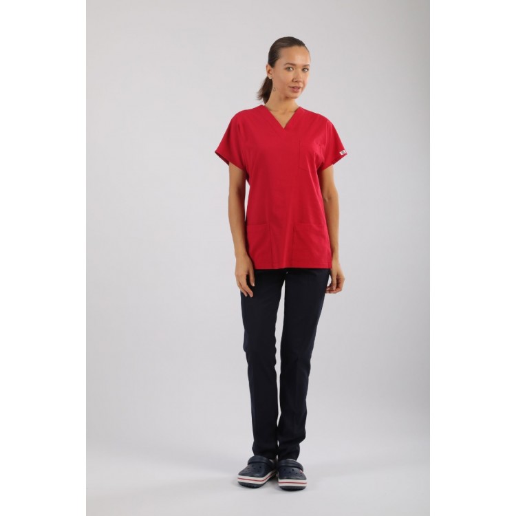 Likralı Tek Üst - Kırmızı