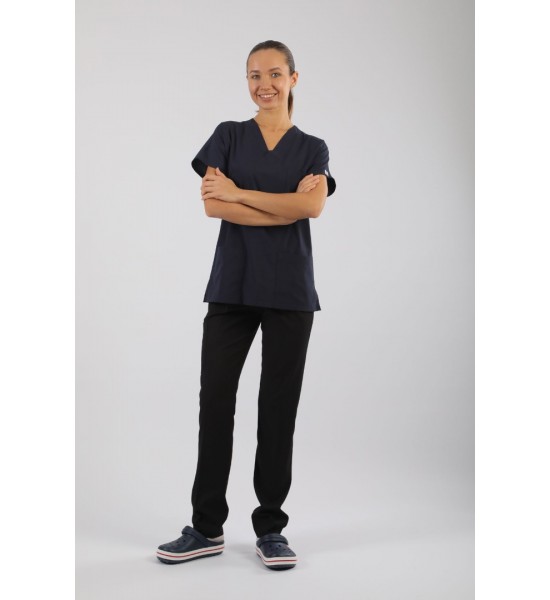 Likralı Tek Üst - LACİVERT