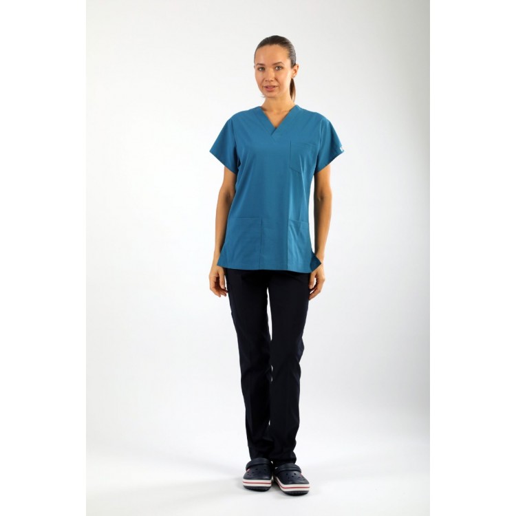 Likralı Tek Üst - Petrol Yeşili