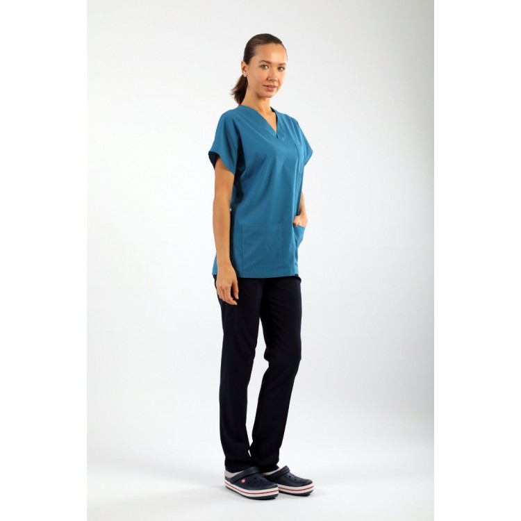 Likralı Tek Üst - Petrol Yeşili