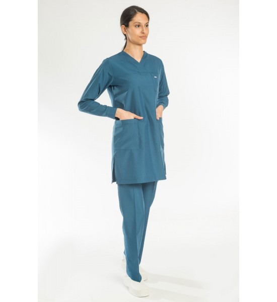 Alpaka Tesettür Forma Takım (Seri sonu) - Petrol Mavi -İndigo