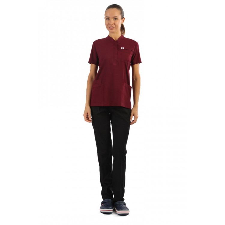 Polo Likralı Tek Üst - Bordo Polo Likralı Tek Üst - Bordo