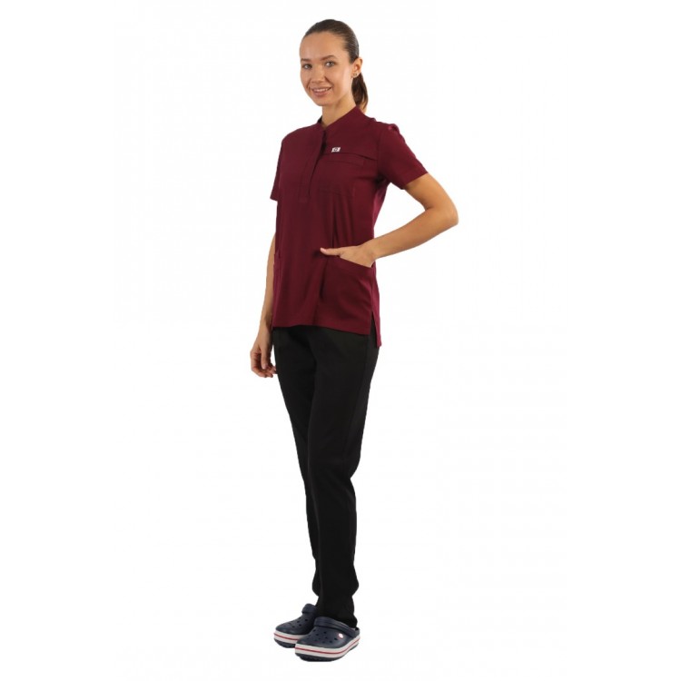 Polo Likralı Tek Üst - Bordo Polo Likralı Tek Üst - Bordo
