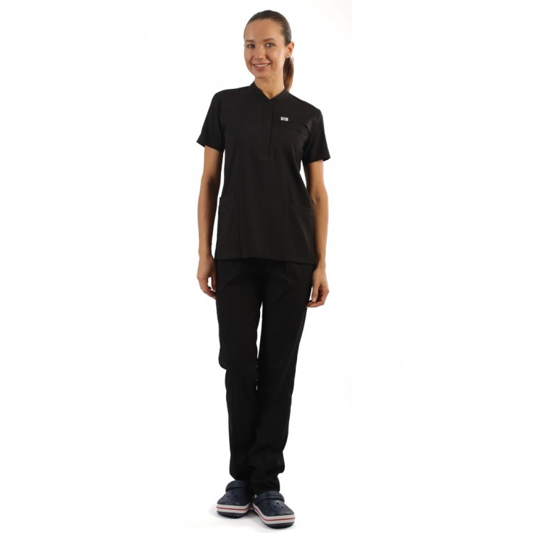 Polo Likralı Tek Üst - Siyah