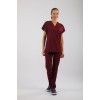 PREMIUM Likralı Kadın Scrubs - Bordo