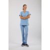 PREMIUM Likralı Kadın Scrubs - Buz Mavisi