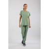 PREMIUM Likralı Kadın Scrubs - Küf Yeşili