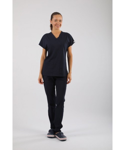 PREMIUM Likralı Kadın Scrubs - Lacivert