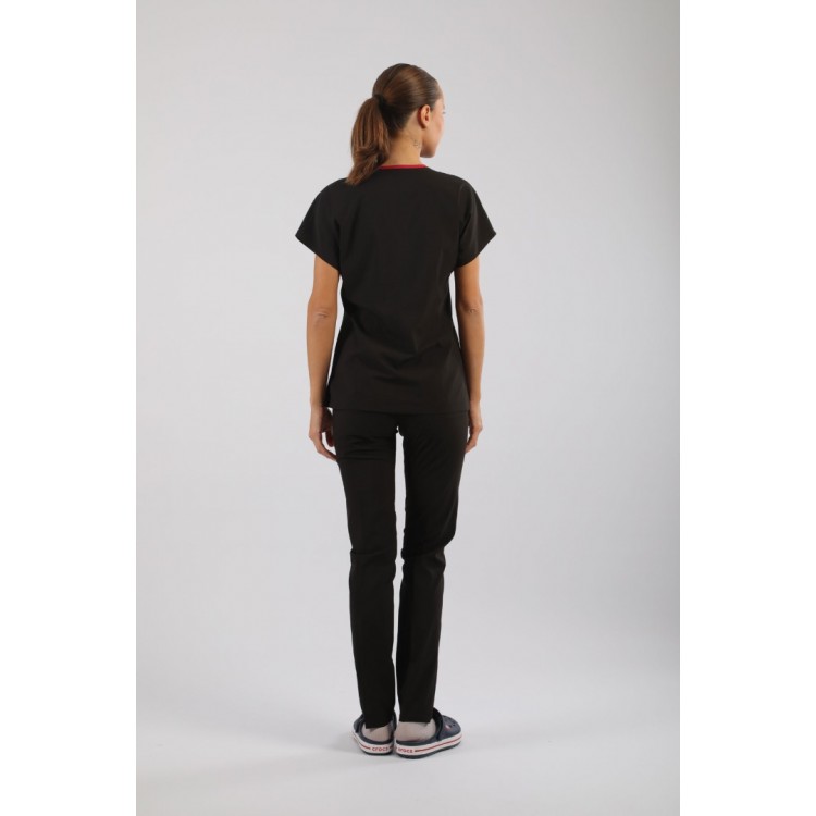ASFLEX Likralı Scrubs Siyah