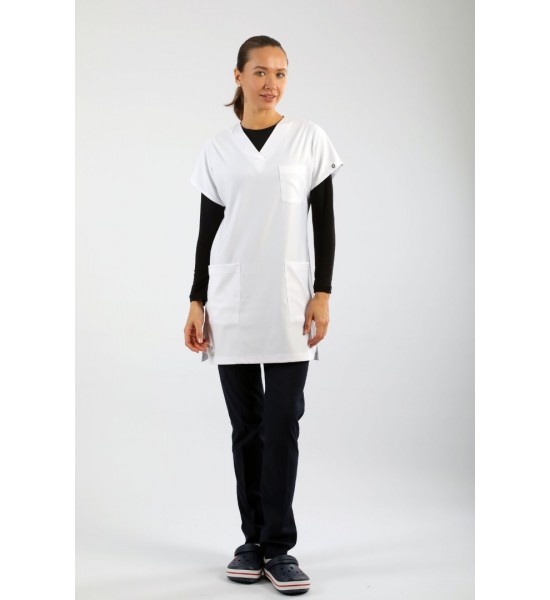 Likralı Tunikboy Tek Üst (85cm) - Beyaz