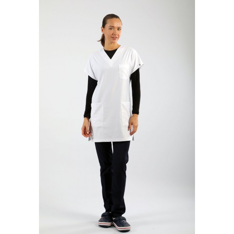 Likralı Tunikboy Tek Üst (85cm) - Beyaz
