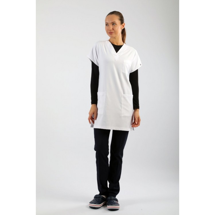 Likralı Tunikboy Tek Üst (85cm) - Beyaz
