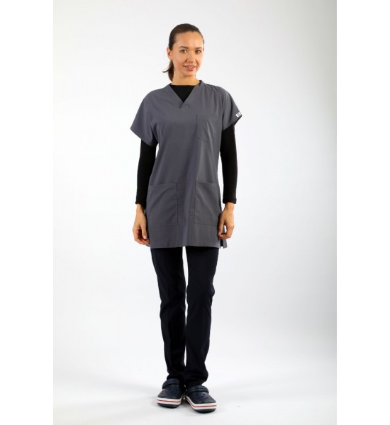 Likralı Tunikboy Tek Üst (85cm) - Gri