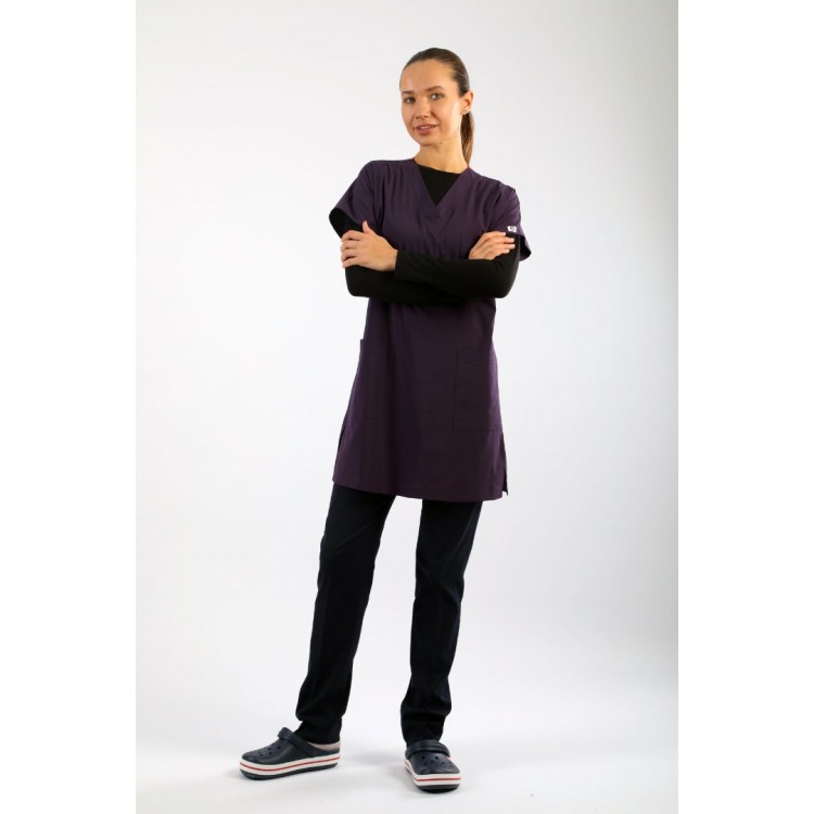 Likralı Tunikboy Tek Üst (85cm) - Mürdüm