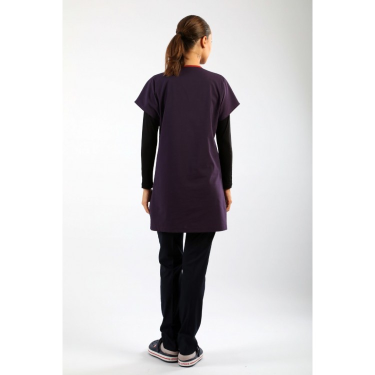 Likralı Tunikboy Tek Üst (85cm) - Mürdüm