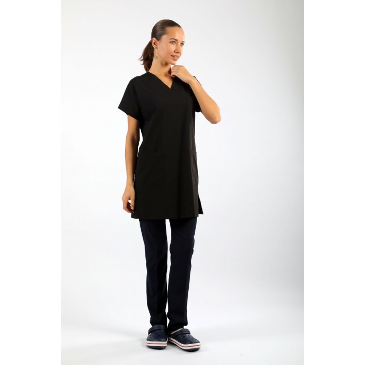 Likralı Tunikboy Tek Üst (85cm) - SİYAH