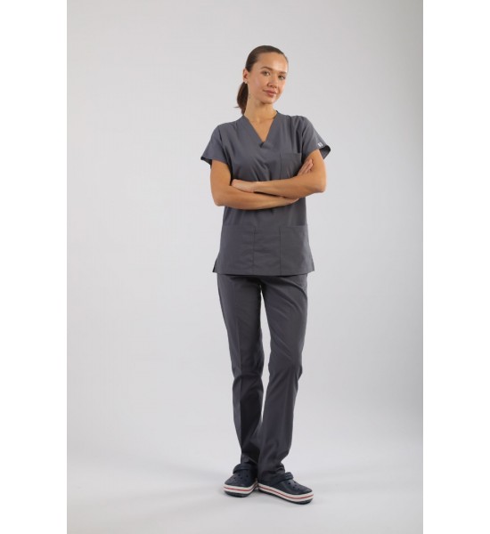ASFLEX Likralı Scrubs Gri