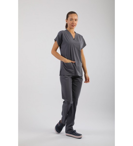 ASFLEX Likralı Scrubs Gri