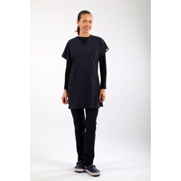 Likralı Tunikboy Tek Üst (85cm) - Lacivert