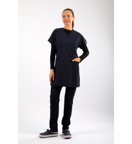 Likralı Tunikboy Tek Üst (85cm) - Lacivert