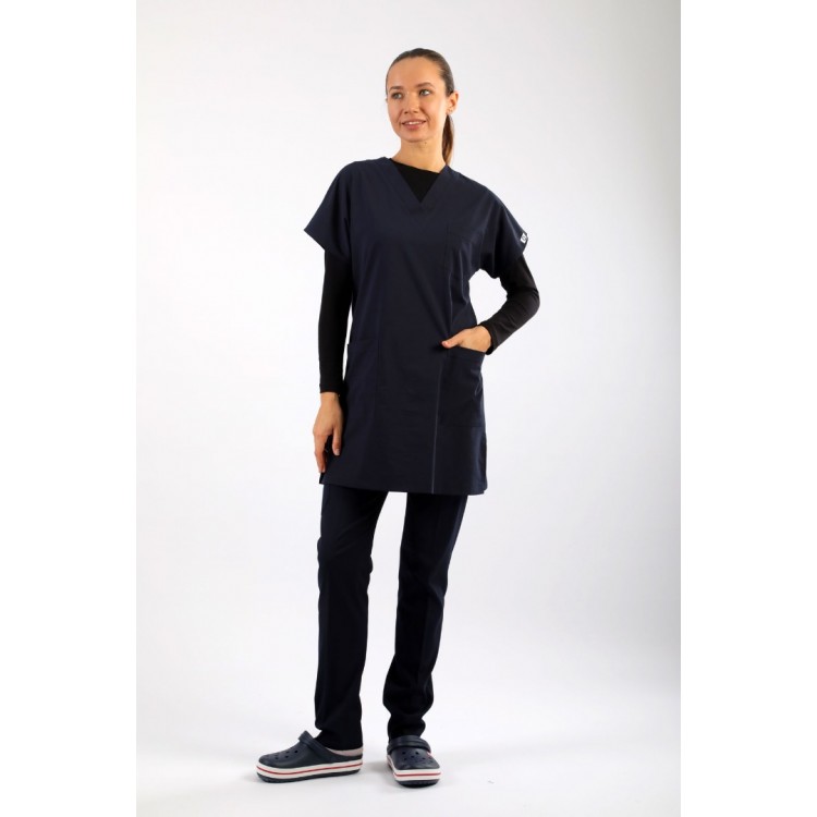 Likralı Tunikboy Tek Üst (85cm) - Lacivert