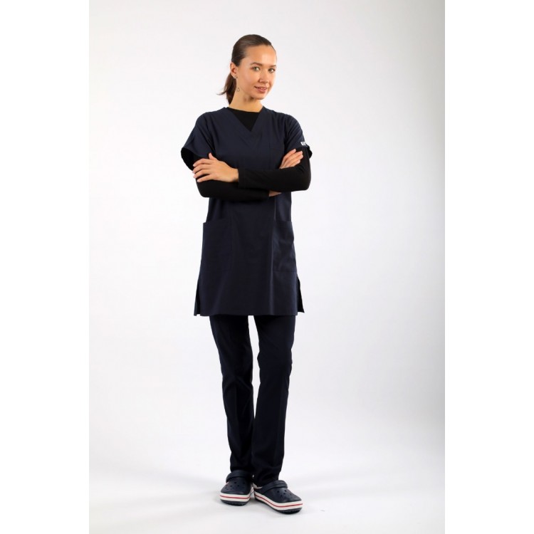 Likralı Tunikboy Tek Üst (85cm) - Lacivert