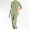 Medikal-Kadın-Doktor-Cerrahi-Giyim-Forma-Küf-Yeşil