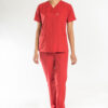 Medikal-Kadın-Doktor-Cerrahi-Giyim-Forma-Kırmızı