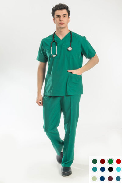 Medikal-Erkek-Doktor-Cerrahi-Giyim-Forma-Yeşil